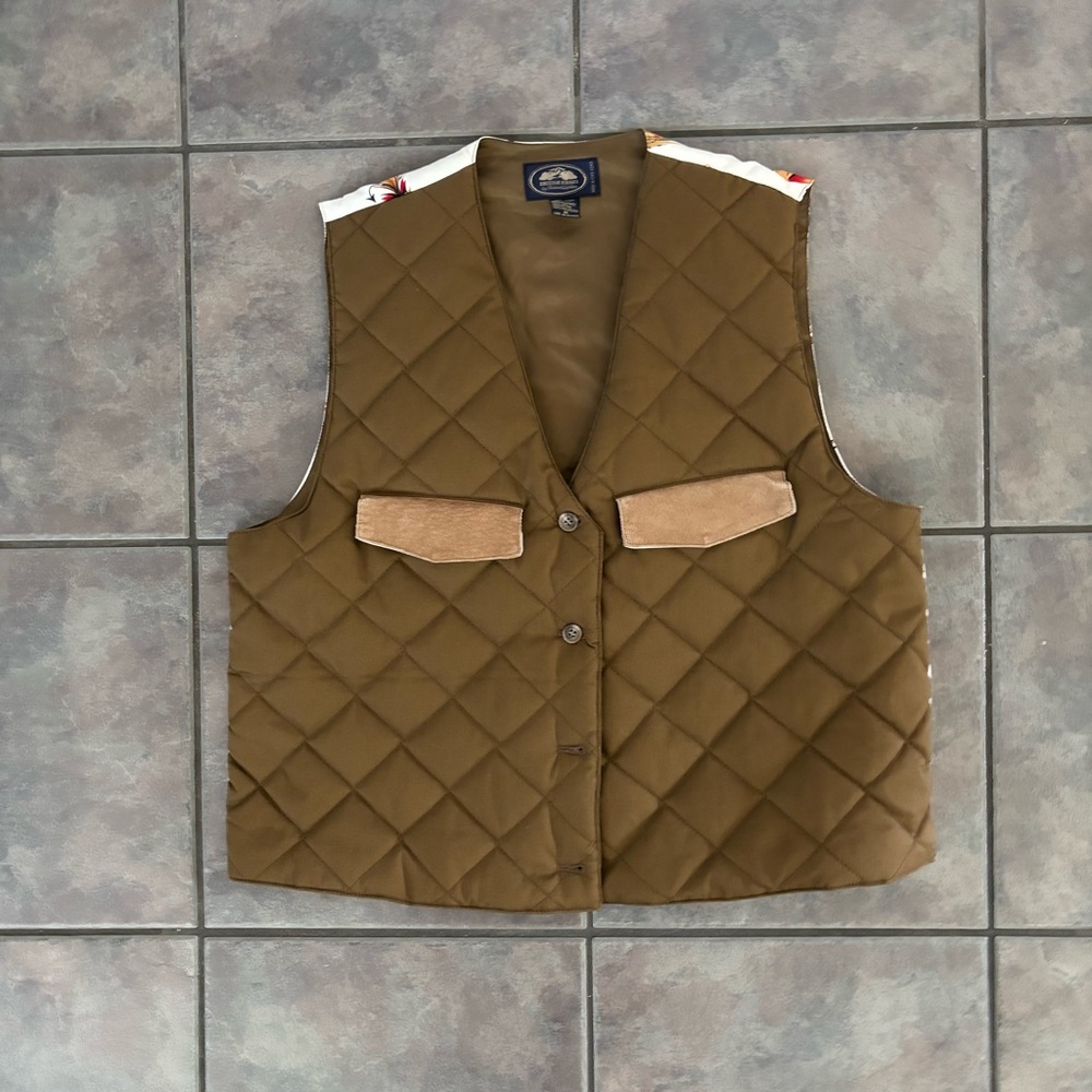 British Khaki By Robert Lighton‎ Vest Men  Medium Quilted front Chest Pockets